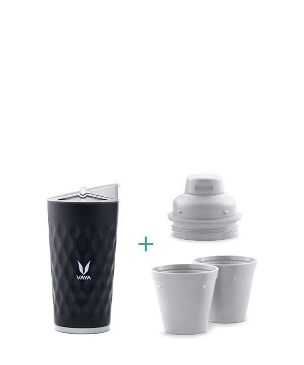 Vaya Drynk - 350 ml - Black - (Sipper + Gulper Lid)