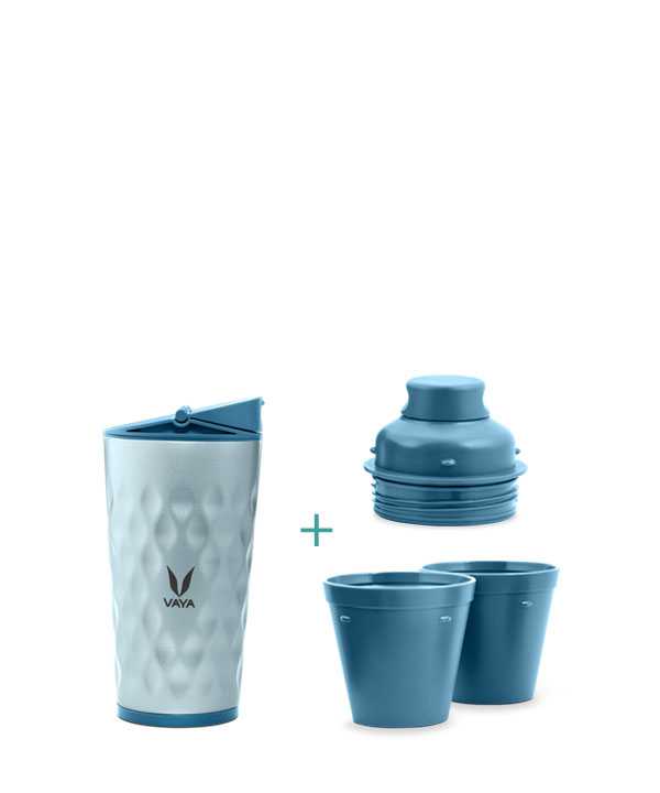 Vaya Drynk - 350 ml - Blue - (Sipper + Gulper Lid)