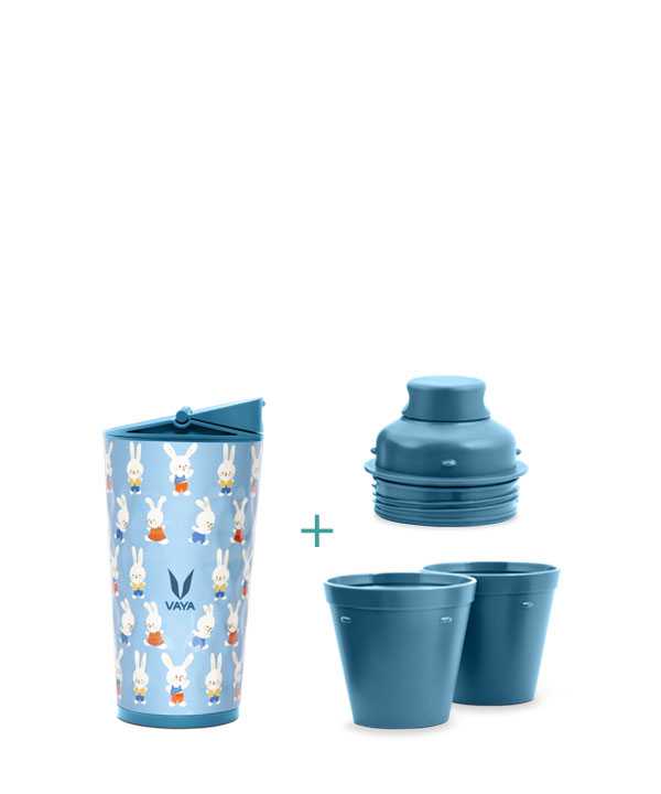 Vaya Drynk - 350 ml - Bunnies - (Sipper + Gulper Lid)