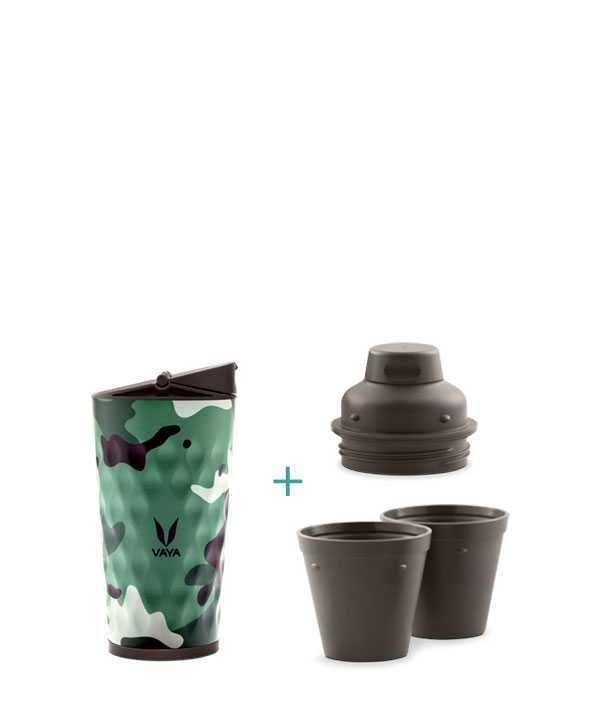 Vaya Drynk - 350 ml - Camo - (Sipper + Gulper Lid)