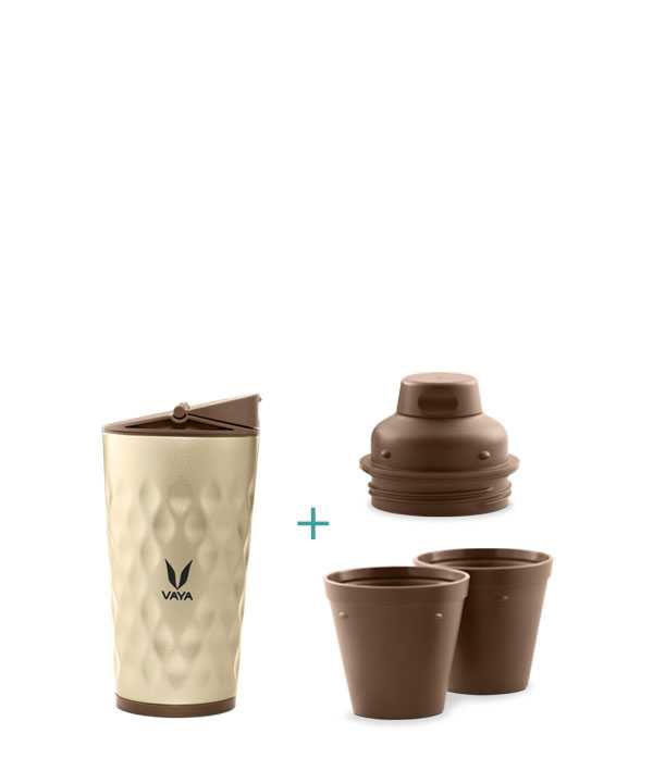 Vaya Drynk - 350 ml - Gold - (Sipper + Gulper Lid)