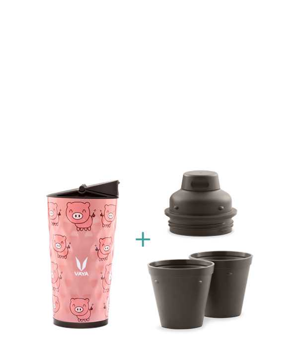 Vaya Drynk - 350 ml - Piggy - (Sipper + Gulper Lid)