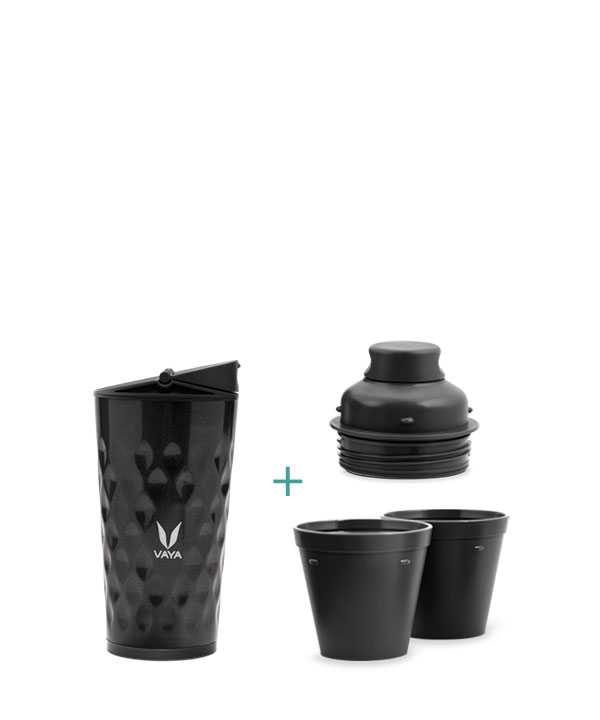 Vaya Drynk - 350 ml - Shiny Black - (Sipper + Gulper Lid)