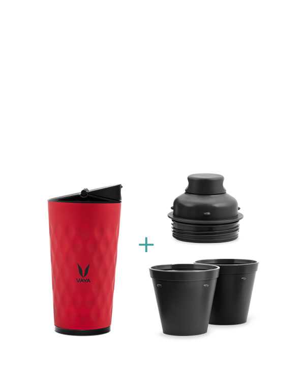 Vaya Drynk - 350 ml - Velvet Red - (Sipper + Gulper Lid)