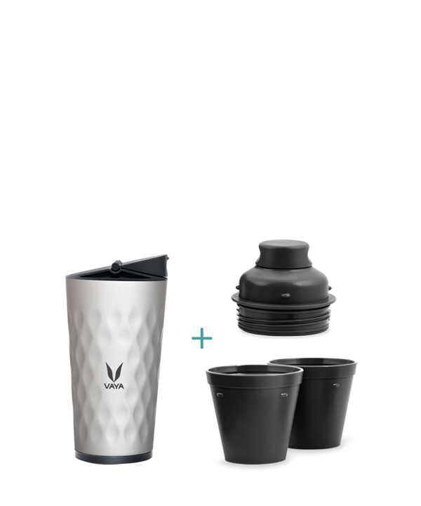 Vaya Drynk - 350 ml - Velvet Silver - (Sipper + Gulper Lid)