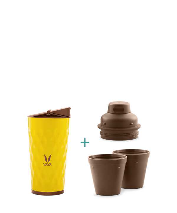 Vaya Drynk - 350 ml - Yellow - (Sipper + Gulper Lid)
