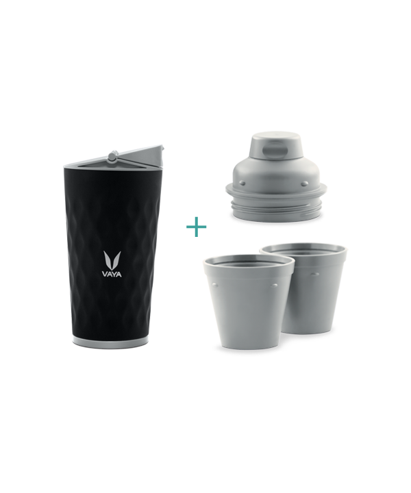 Drynk - 350 ml - Black - with Sipper + Gulper Lid Drynk - 350 ml - Black - with Sipper + Gulper Lid