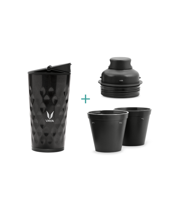 Drynk - 350 ml - Shiny Black - with Sipper + Gulper Lid Drynk - 350 ml - Shiny Black - with Sipper + Gulper Lid