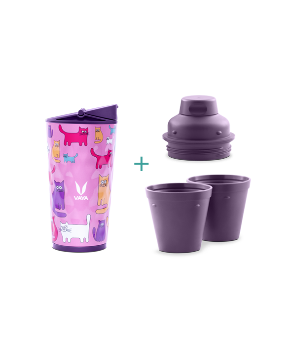 Drynk - 350 ml - Cats - with Sipper + Gulper Lid Drynk - 350 ml - Cats - with Sipper + Gulper Lid