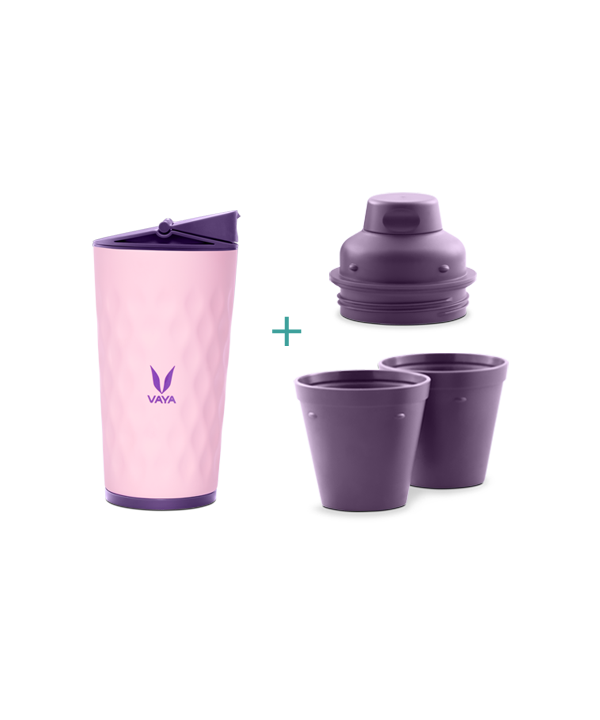 Drynk - 350 ml - Pink - with Sipper + Gulper Lid Drynk - 350 ml - Pink - with Sipper + Gulper Lid