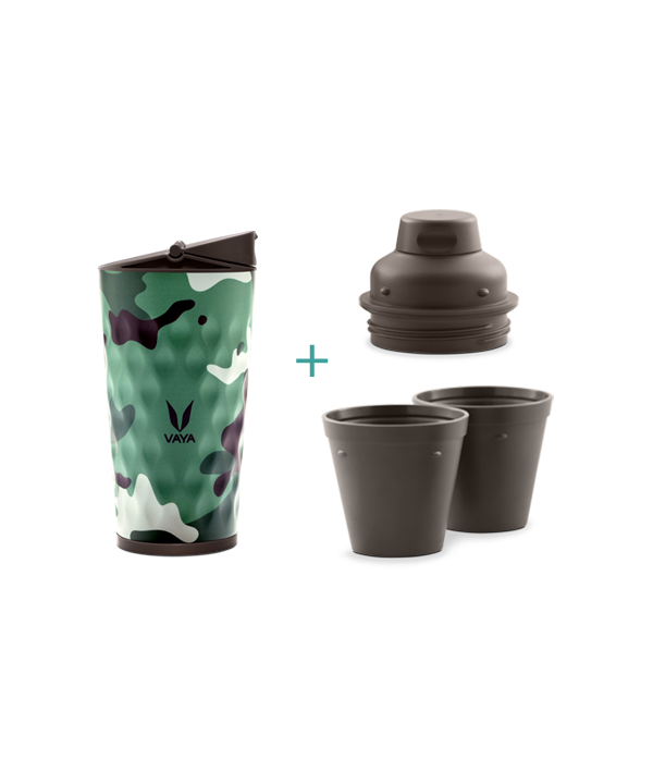 Drynk - 350 ml - Camo - with Sipper + Gulper Lid Drynk - 350 ml - Camo - with Sipper + Gulper Lid