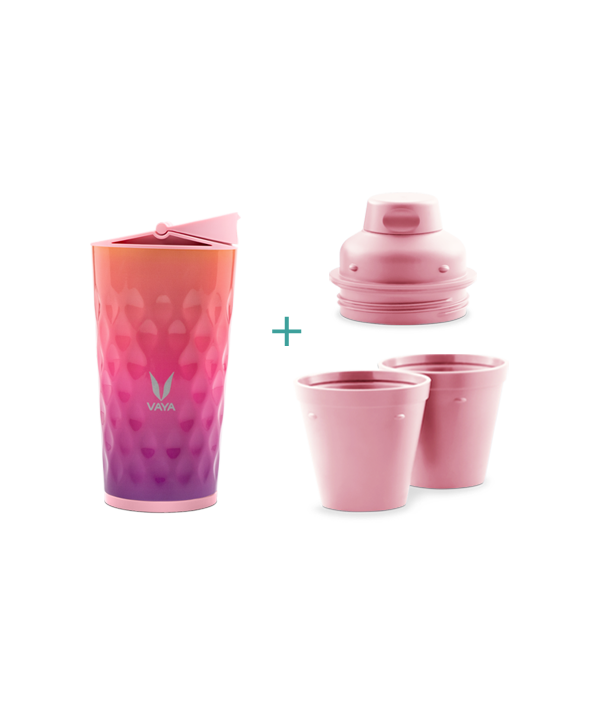 Drynk - 350 ml - Ombre Pink - with Sipper + Gulper Lid Drynk - 350 ml - Ombre Pink - with Sipper + Gulper Lid