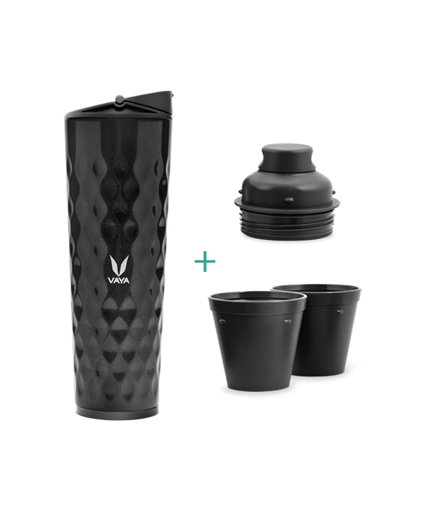Drynk - 600 ml - Shiny Black - with Sipper + Gulper Lid Drynk - 600 ml - Shiny Black - with Sipper + Gulper Lid