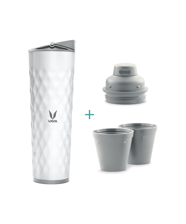 Drynk - 600 ml - White - with Sipper + Gulper Lid