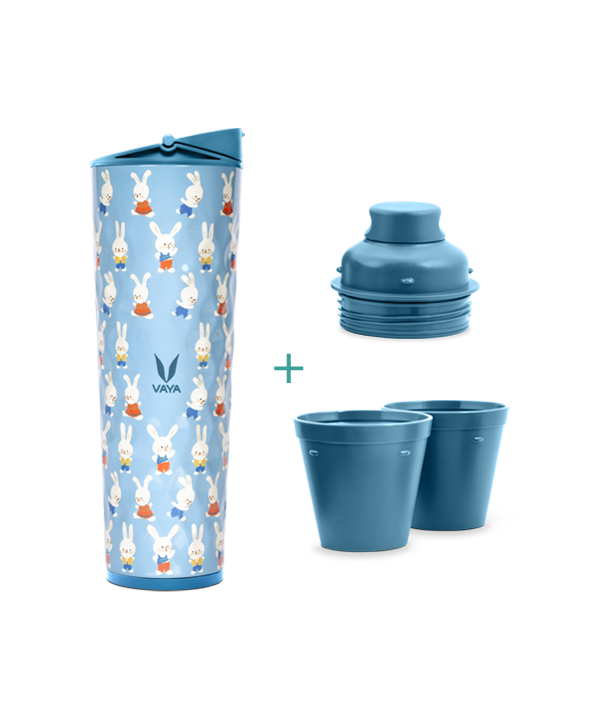 Drynk - 600 ml - Bunnies - with Sipper + Gulper Lid Drynk - 600 ml - Bunnies - with Sipper + Gulper Lid