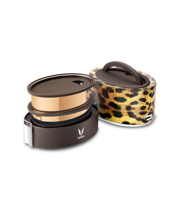 Tyffyn with Copper Finished Containers - 600 ml - Cheetah