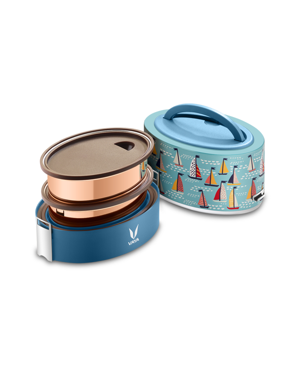 Tyffyn with Copper Finished Containers - 600 ml - Sail