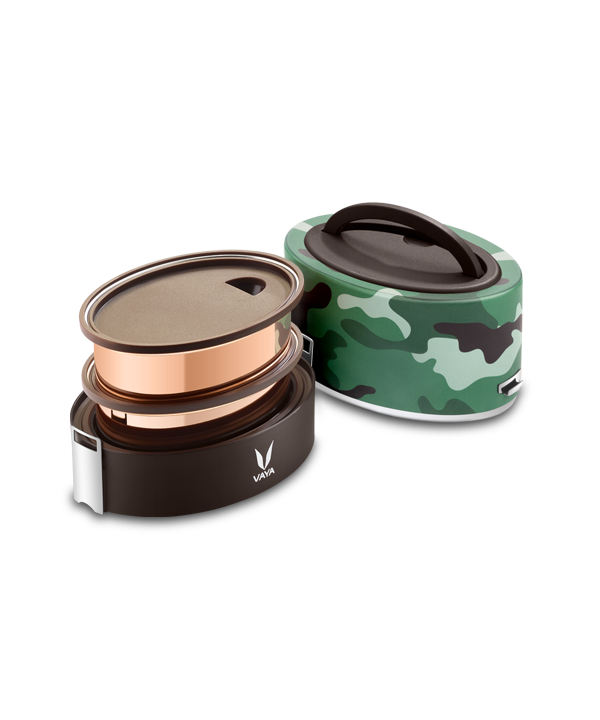 Tyffyn with Copper Finished Containers - 600 ml - Camo