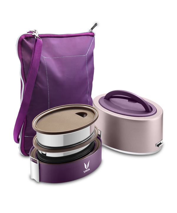 Tyffyn with Polished Containers - 600 ml - Purple - with BagMat