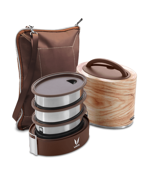 Tyffyn with Polished Containers - 1000 ml - Maple - with BagMat