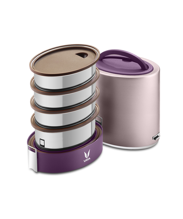 Tyffyn with Polished Containers - 1300 ml - Purple